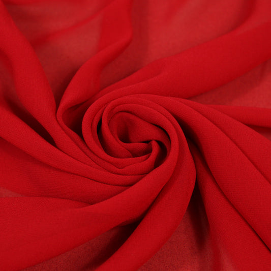 Tissu crêpe georgette de soie - rouge - photo 1/4 | So Tissus