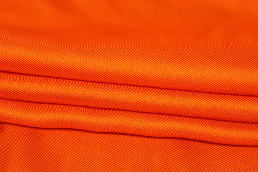 Tissu twill de soie - orange vif