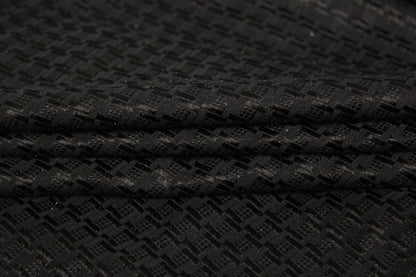 Tissu jacquard coton et soie - motif géométrique - noir - photo 2/4 | So Tissus