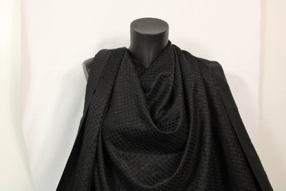 Tissu jacquard coton et soie - motif géométrique - noir - photo 4/4 | So Tissus