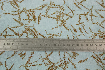 Tissu crêpon viscose - imprimé abstrait - bleu ciel et beige - photo 5/5 | So Tissus