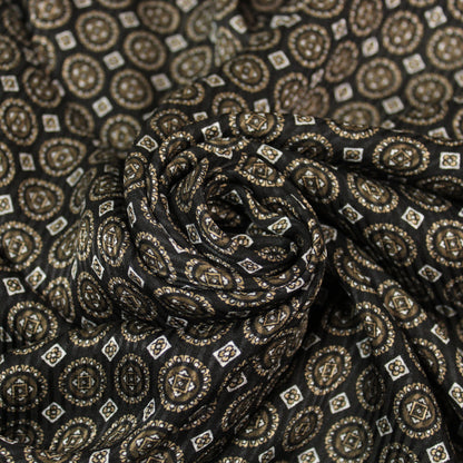 Tissu mousseline de soie - à rayures et motif baroque - ton noir - photo 1/4 | So Tissus