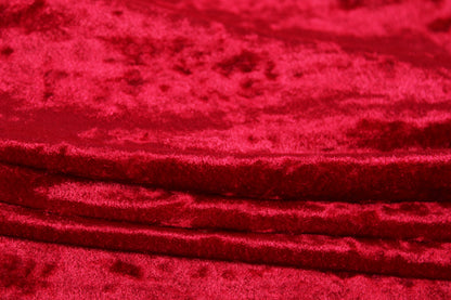 Tissu maille velours frappé - rouge théâtre - photo 2/4 | So Tissus