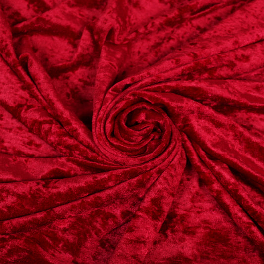 Tissu maille velours frappé - rouge théâtre - photo 1/4 | So Tissus