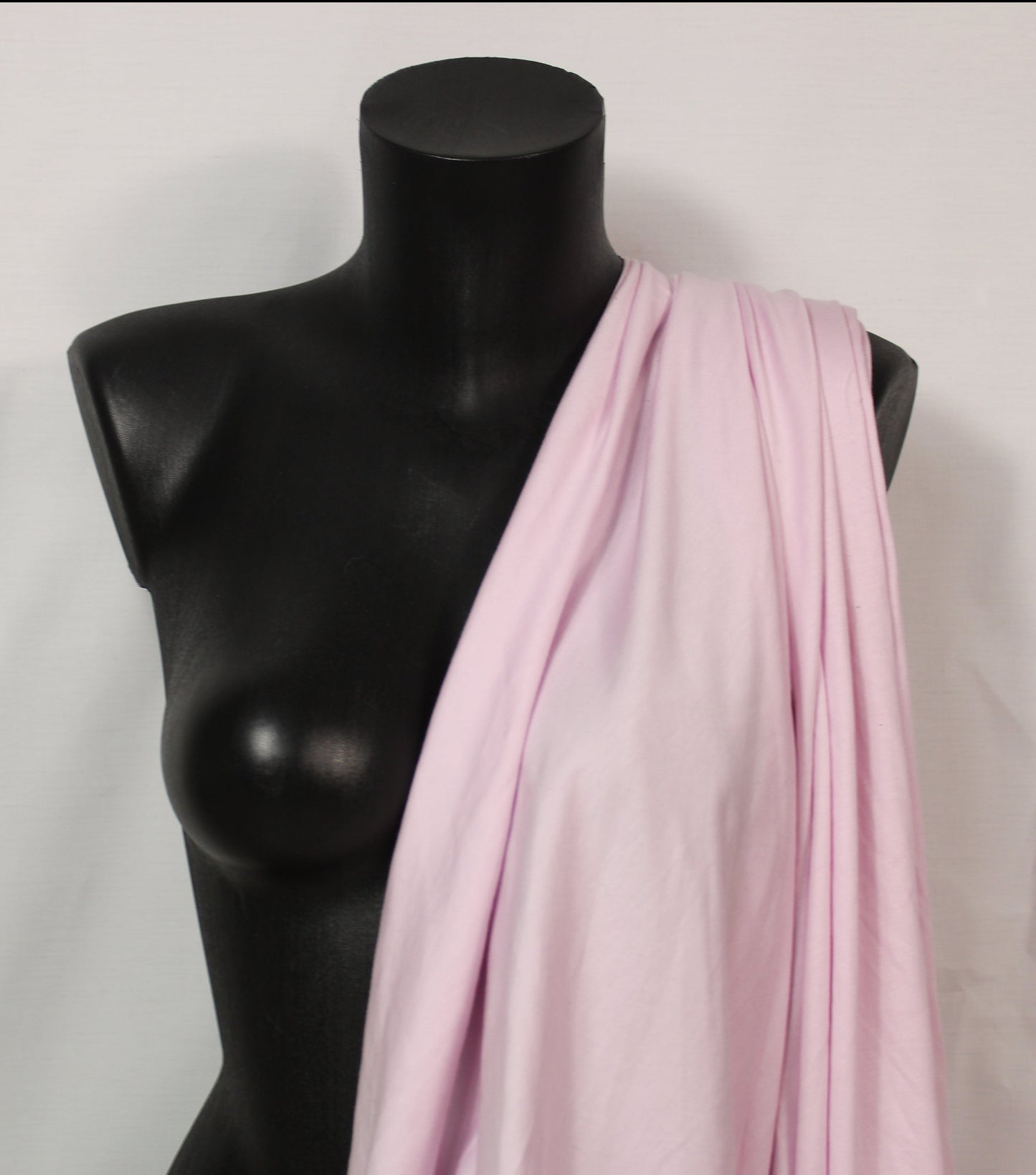 Tissu maille jersey coton  viscose - rose pâle - photo 3/3 | So Tissus
