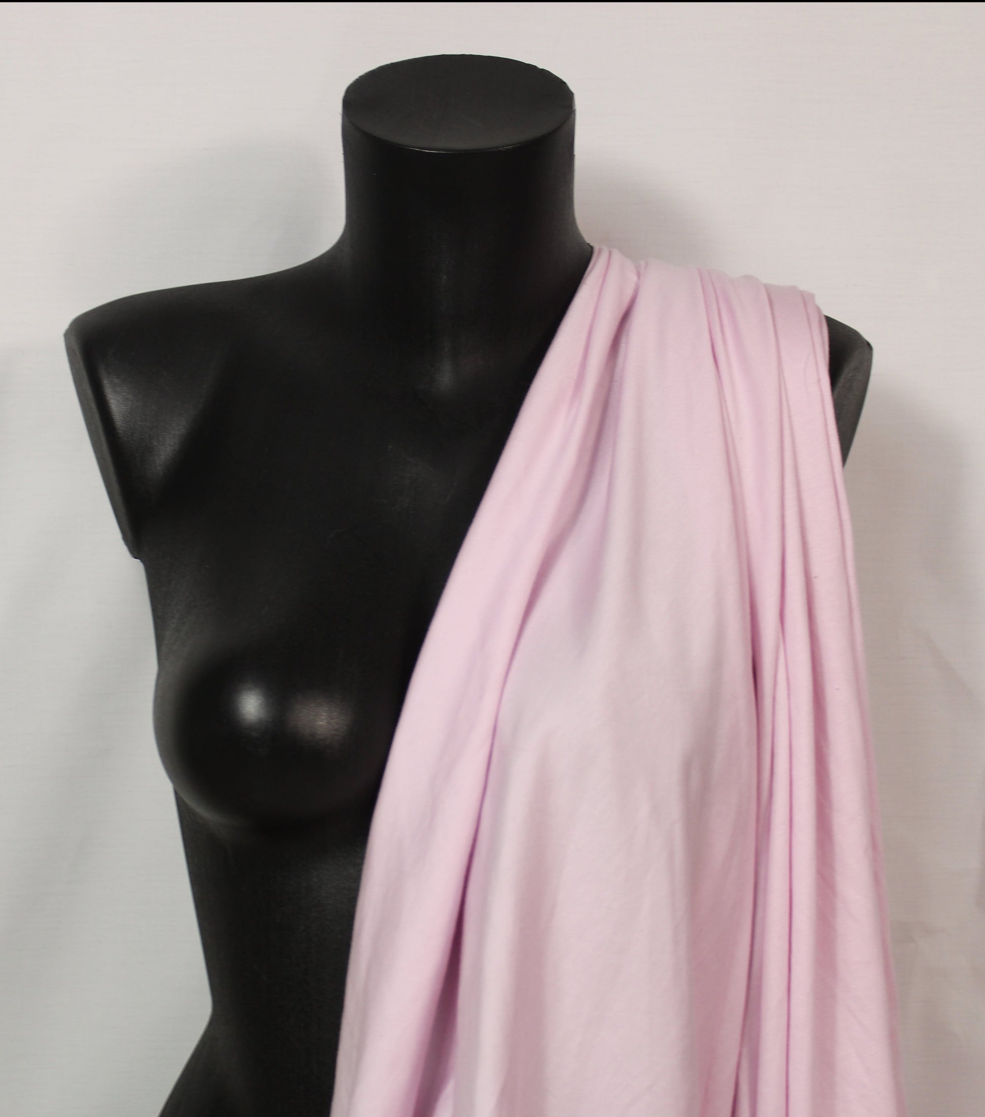 Tissu maille jersey coton  viscose - rose pâle - photo 3/3 | So Tissus