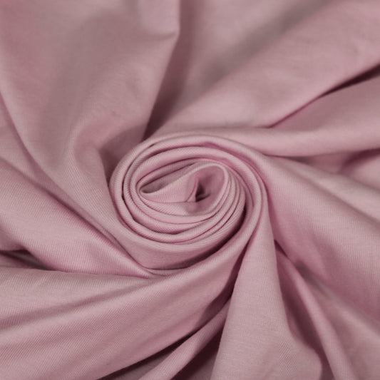 Tissu maille jersey coton  viscose - rose pâle - photo 1/3 | So Tissus