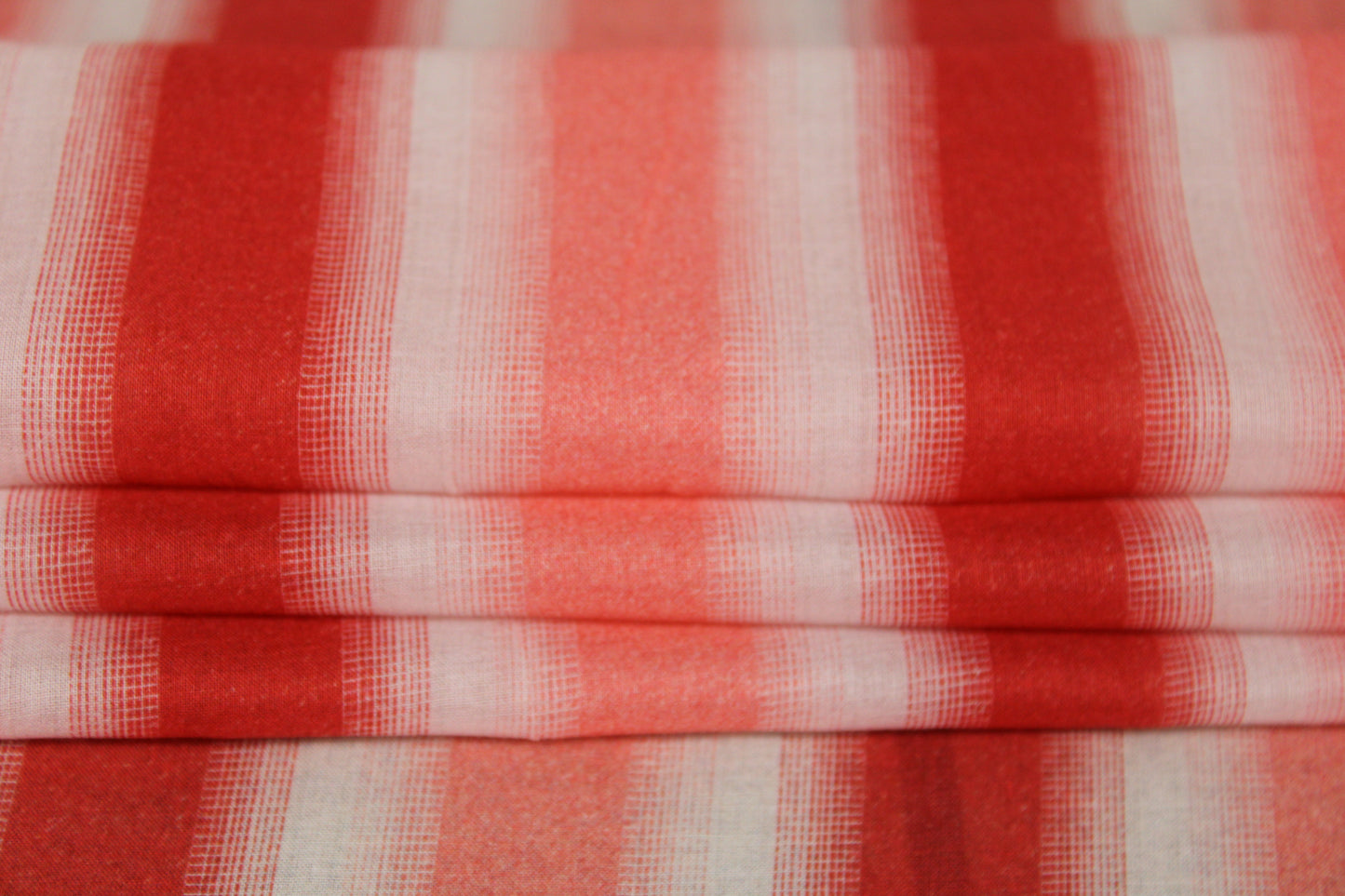 Tissu voile de coton - imprimé rayé - ton orange - photo 2/5 | So Tissus