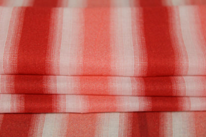 Tissu voile de coton - imprimé rayé - ton orange - photo 2/5 | So Tissus