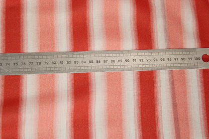 Tissu voile de coton - imprimé rayé - ton orange - photo 5/5 | So Tissus