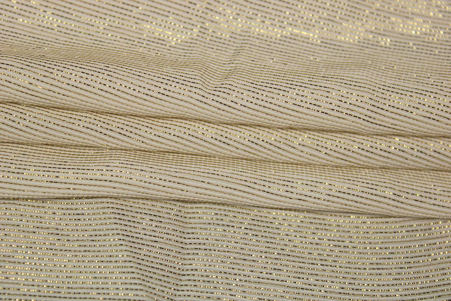Tissu soie - à rayures - blanc et doré - photo 2/4 | So Tissus