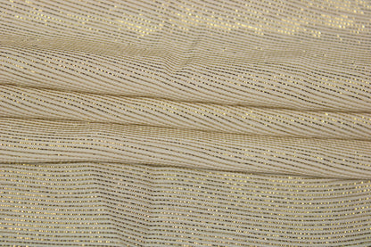 Tissu soie - à rayures - blanc et doré - photo 2/4 | So Tissus
