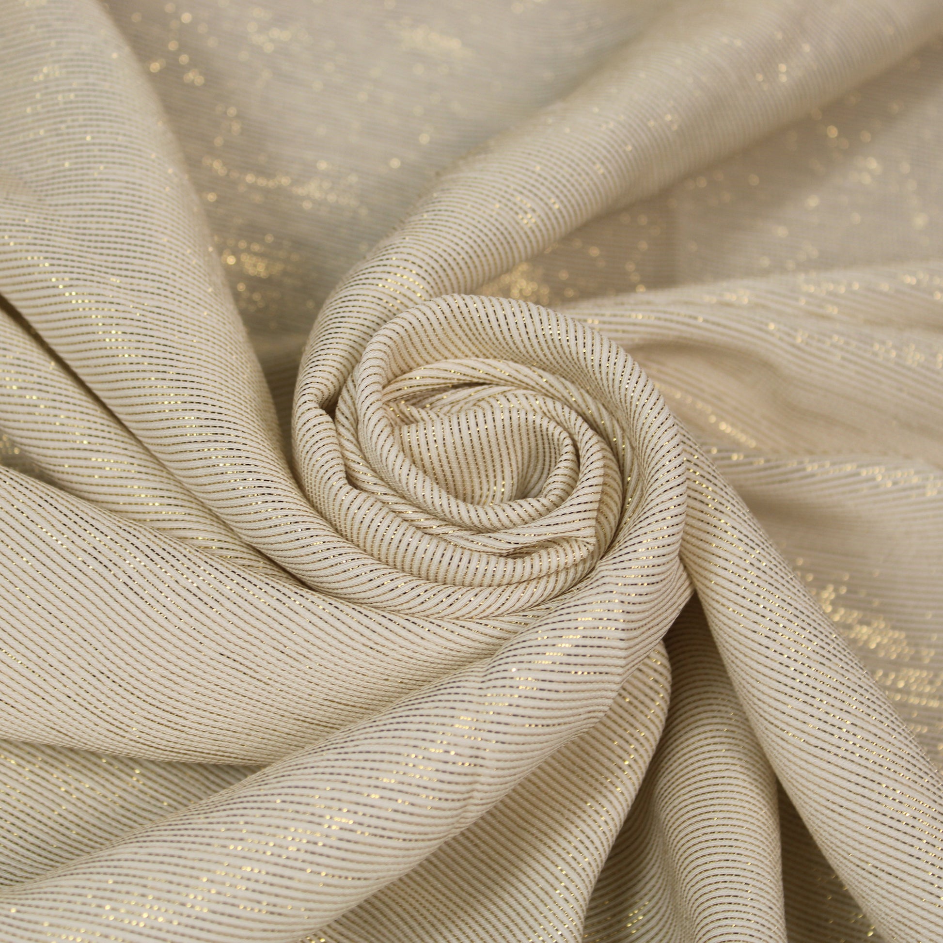 Tissu soie - à rayures - blanc et doré - photo 1/4 | So Tissus
