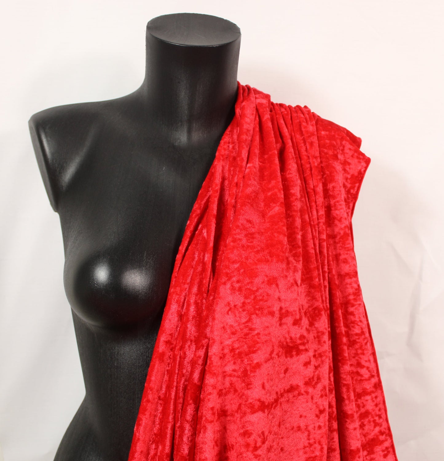 Tissu maille velours frappé - rouge vif - photo 3/4 | So Tissus
