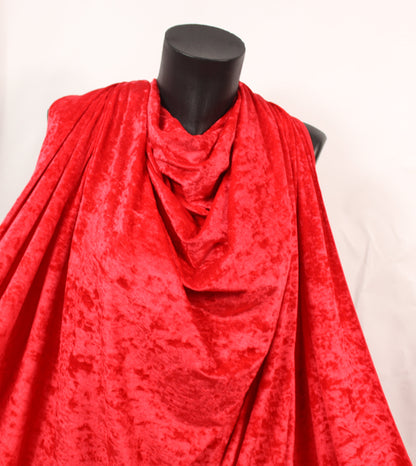 Tissu maille velours frappé - rouge vif - photo 4/4 | So Tissus