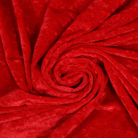 Tissu maille velours frappé - rouge vif - photo 1/4 | So Tissus