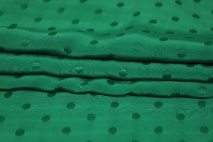 Tissu crêpe viscose - à pois - vert prairie - photo 2/5 | So Tissus