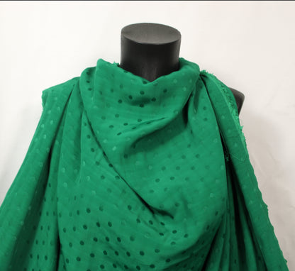 Tissu crêpe viscose - à pois - vert prairie - photo 4/5 | So Tissus