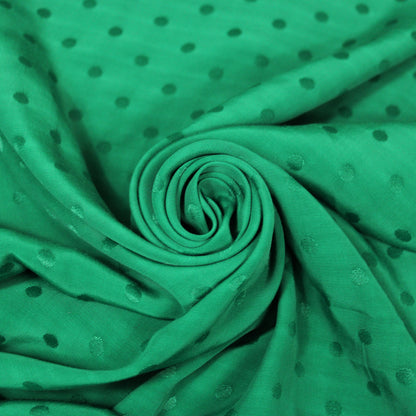 Tissu crêpe viscose - à pois - vert prairie - photo 1/5 | So Tissus