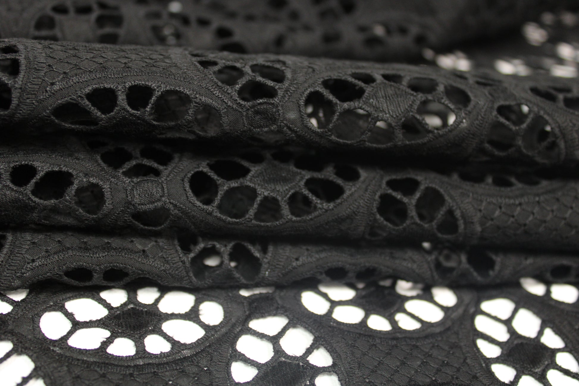 Tissu broderie anglaise - noir - photo 2/5 | So Tissus