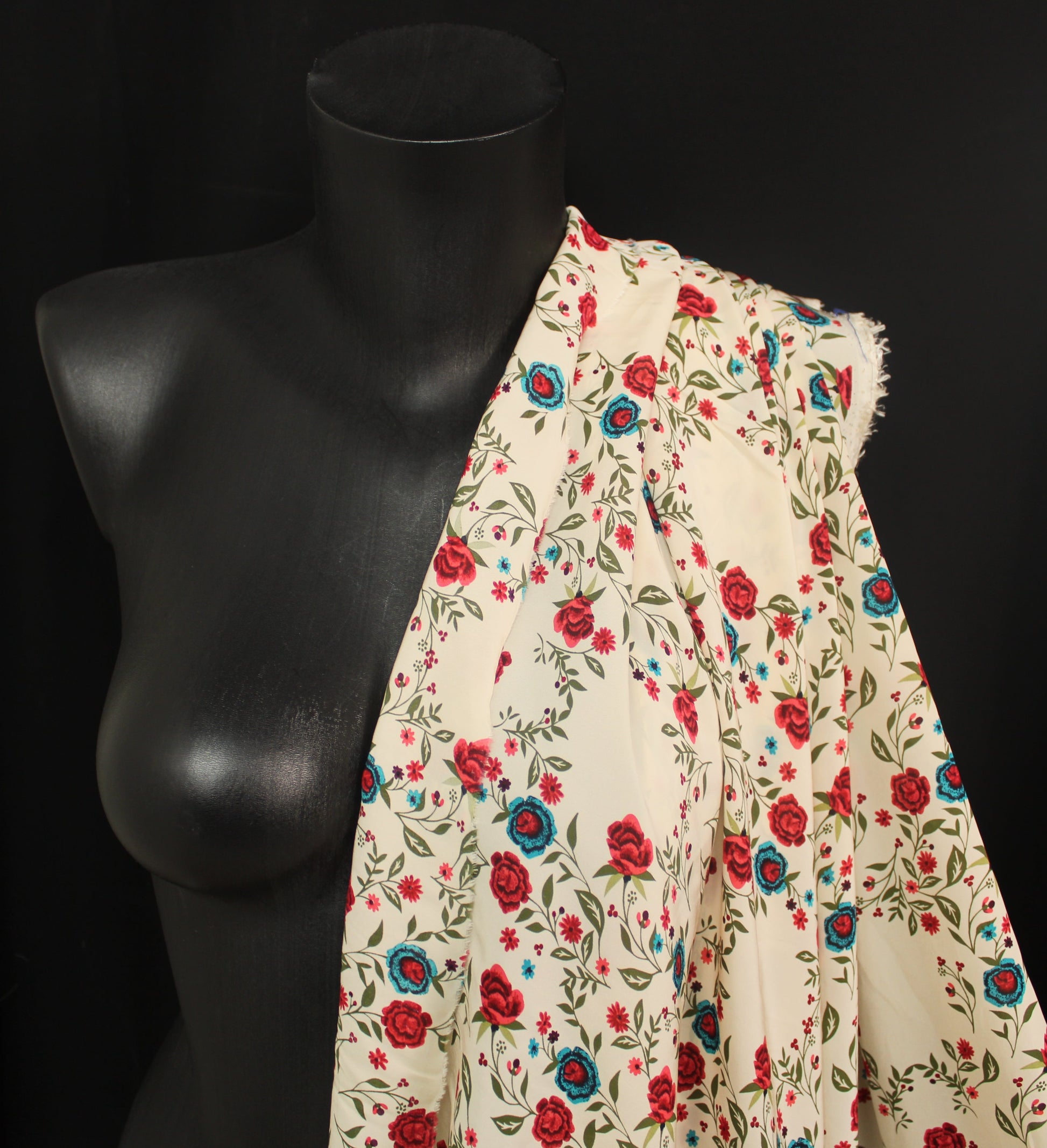 Tissu viscose - imprimé fleuri - ton nude - photo 3/5 | So Tissus