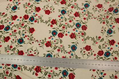 Tissu viscose - imprimé fleuri - ton nude - photo 5/5 | So Tissus
