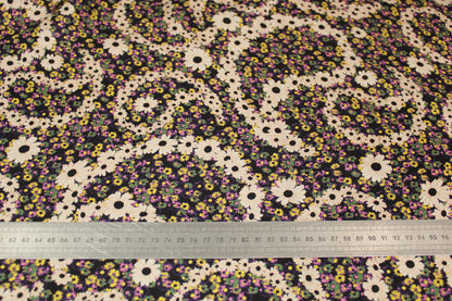 Tissu twill de soie - imprimé marguerite - ton écru - photo 5/5 | So Tissus