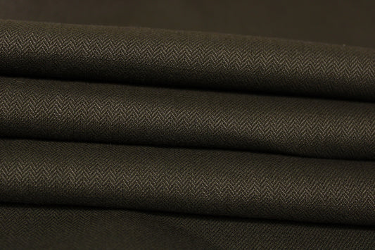 Tissu flanelle de laine et viscose - chevron - ton marron - photo 2/4 | So Tissus
