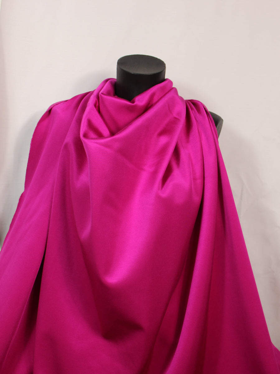 Tissu crêpe de laine stretch - fuchsia