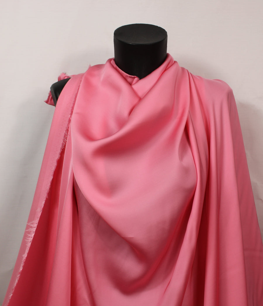 Tissu satin de viscose - rose