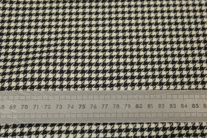 Tissu crêpe de laine stretch laine - pieds de poule - blanc et noir - photo 5/5 | So Tissus