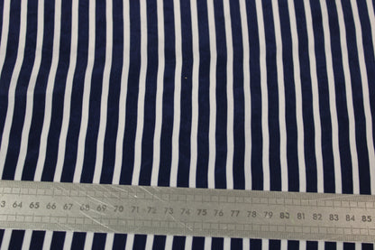 Tissu twill cupro - à rayure - bleu marine et blanche - photo 5/5 | So Tissus