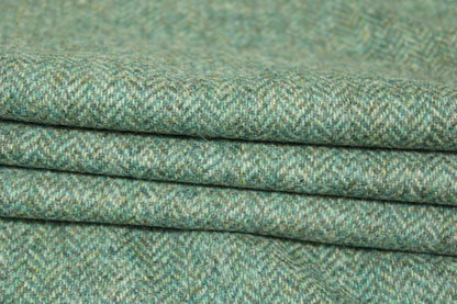 Tissu tweed de laine - à chevron - vert d'eau - photo 2/5 | So Tissus