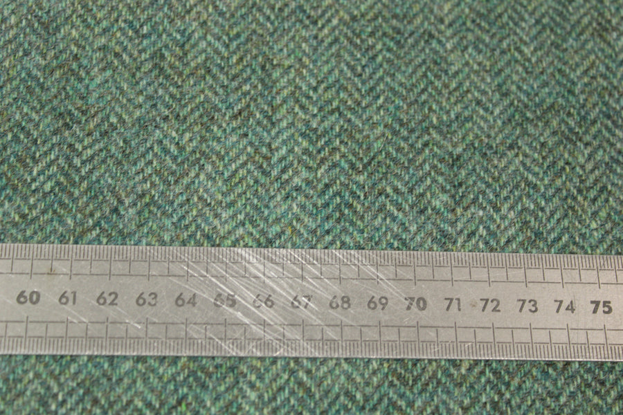 Tissu tweed de laine - à chevron - vert d'eau