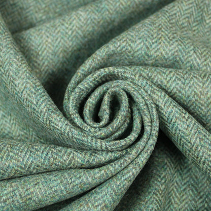 Tissu tweed de laine - à chevron - vert d'eau - photo 1/5 | So Tissus