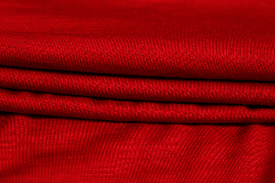 Tissu jersey de laine - rouge sang