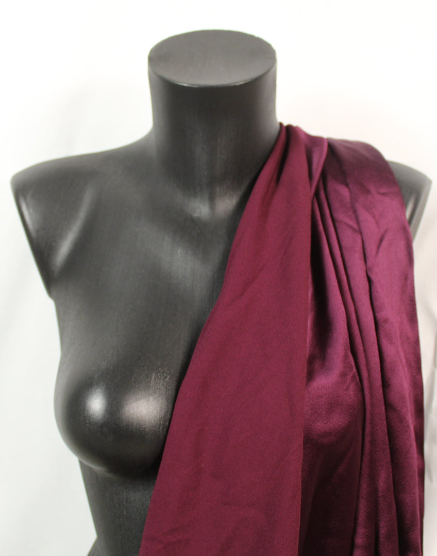 Tissu crêpe envers satin - bordeaux