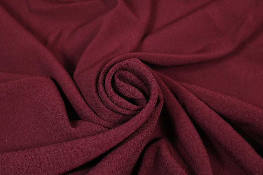 Tissu crêpe envers satin - bordeaux