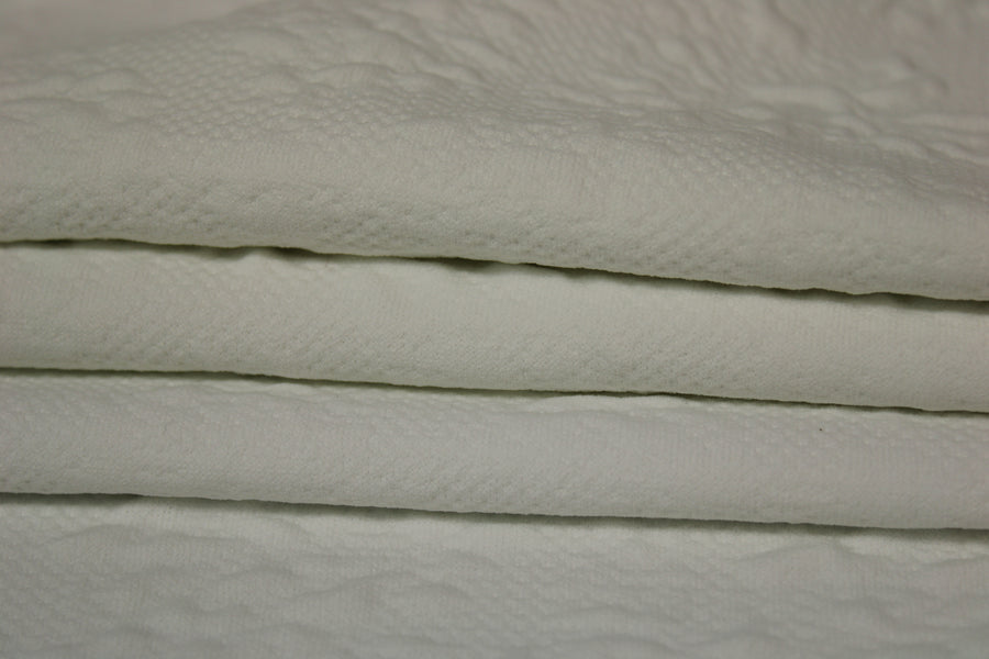 Tissu milano prestige gaufré -  blanc