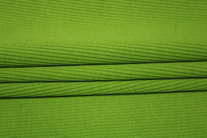 Tissu maille coton côtelé stretch - vert pomme - photo 2/4 | So Tissus