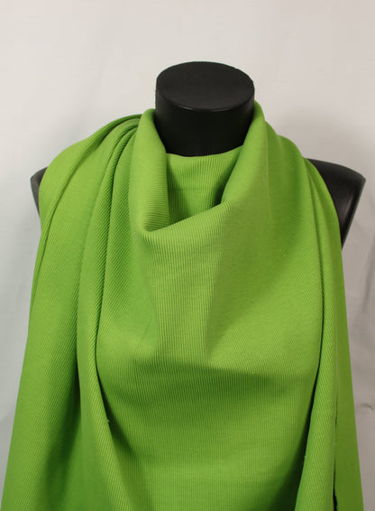Tissu maille coton côtelé stretch - vert pomme - photo 4/4 | So Tissus