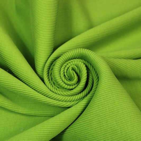 Tissu maille coton côtelé stretch - vert pomme - photo 1/4 | So Tissus