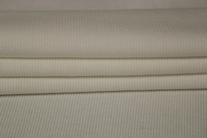 Tissu maille coton côtelé stretch - blanc - photo 2/3 | So Tissus
