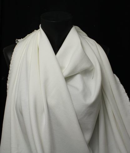 Tissu maille coton côtelé stretch - blanc - photo 3/3 | So Tissus