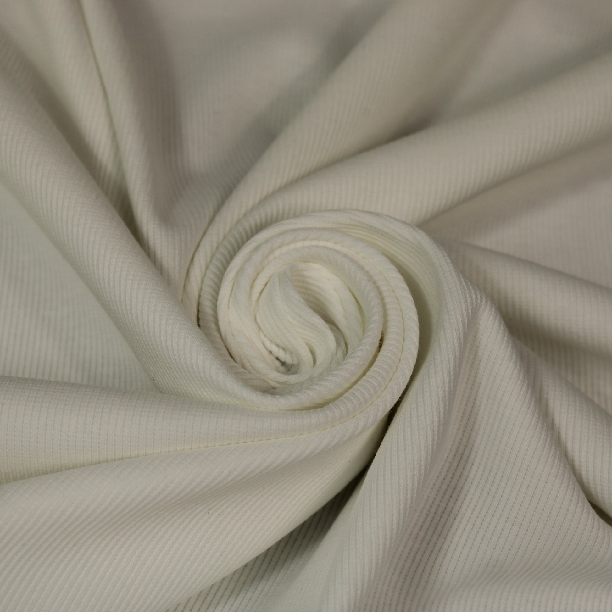 Tissu maille coton côtelé stretch - blanc - photo 1/3 | So Tissus