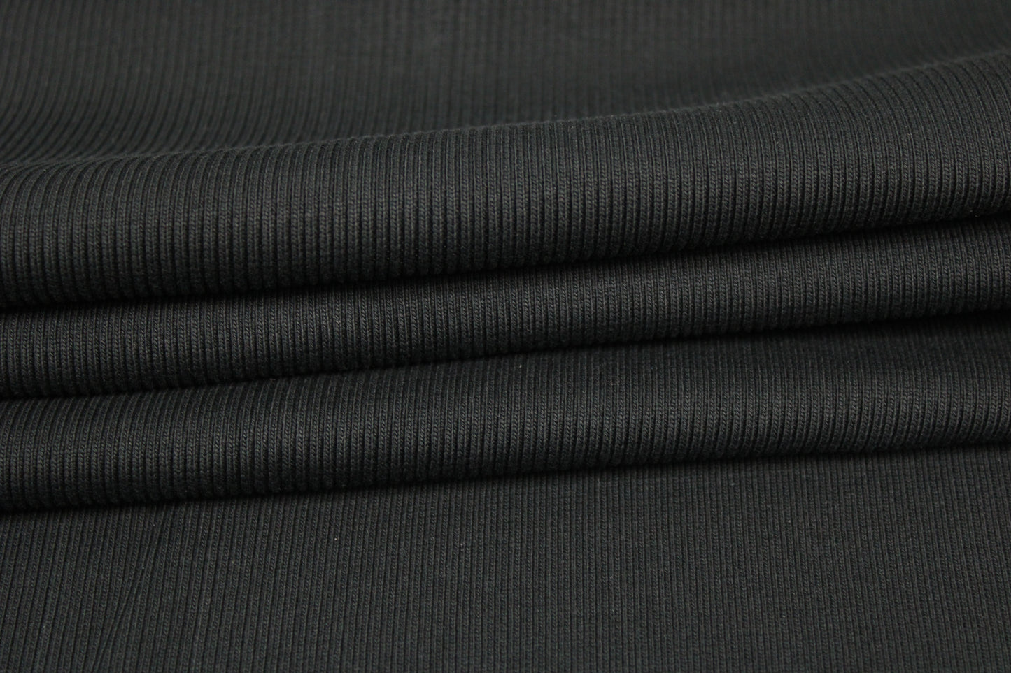 Tissu maille coton côtelé stretch - noir - photo 2/4 | So Tissus