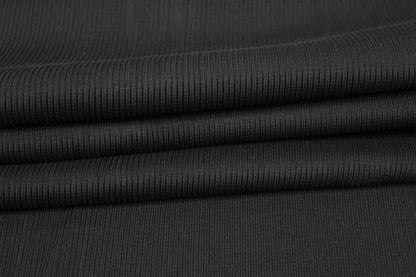 Tissu maille coton côtelé stretch - noir - photo 2/4 | So Tissus