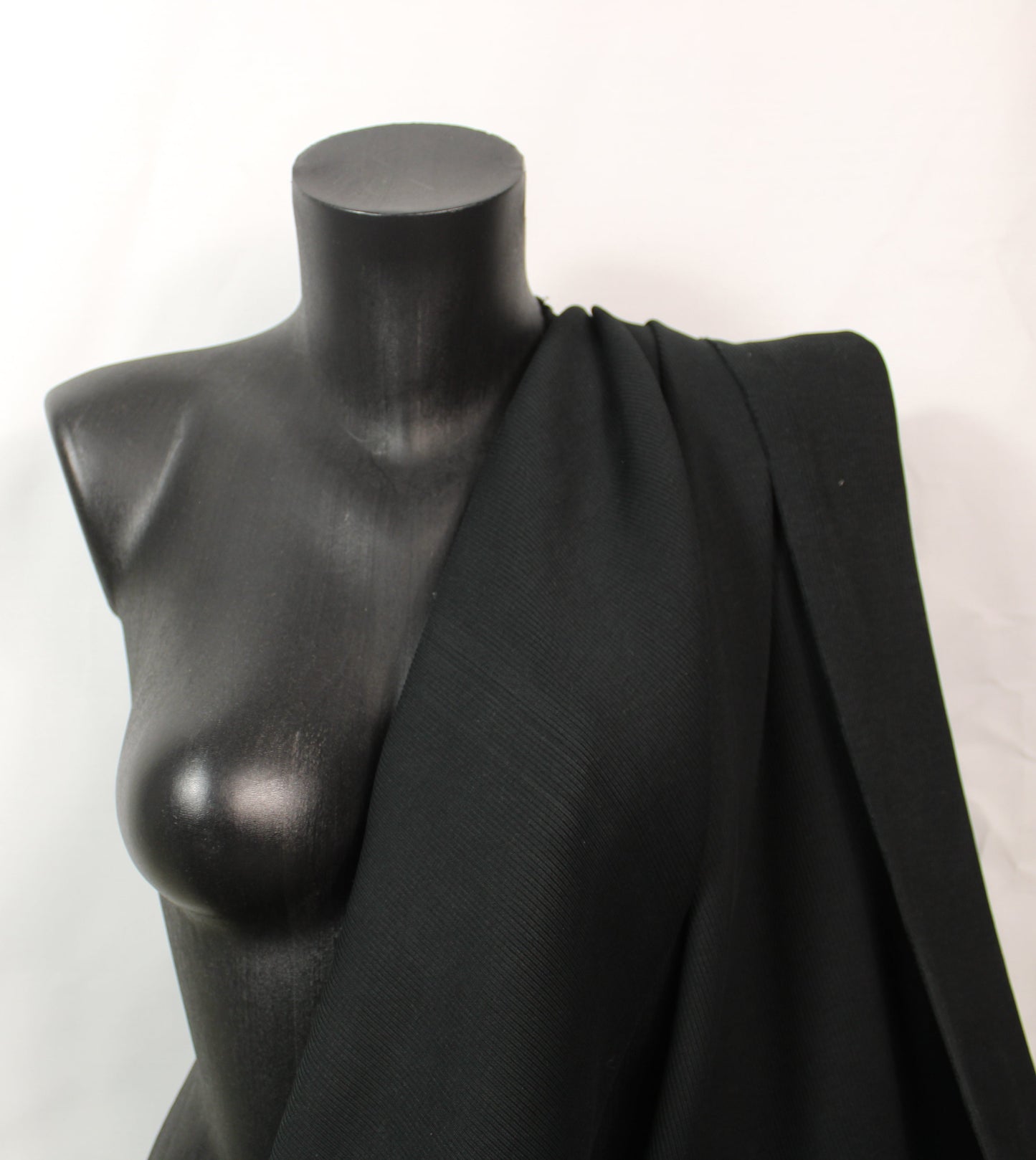 Tissu maille coton côtelé stretch - noir - photo 3/4 | So Tissus