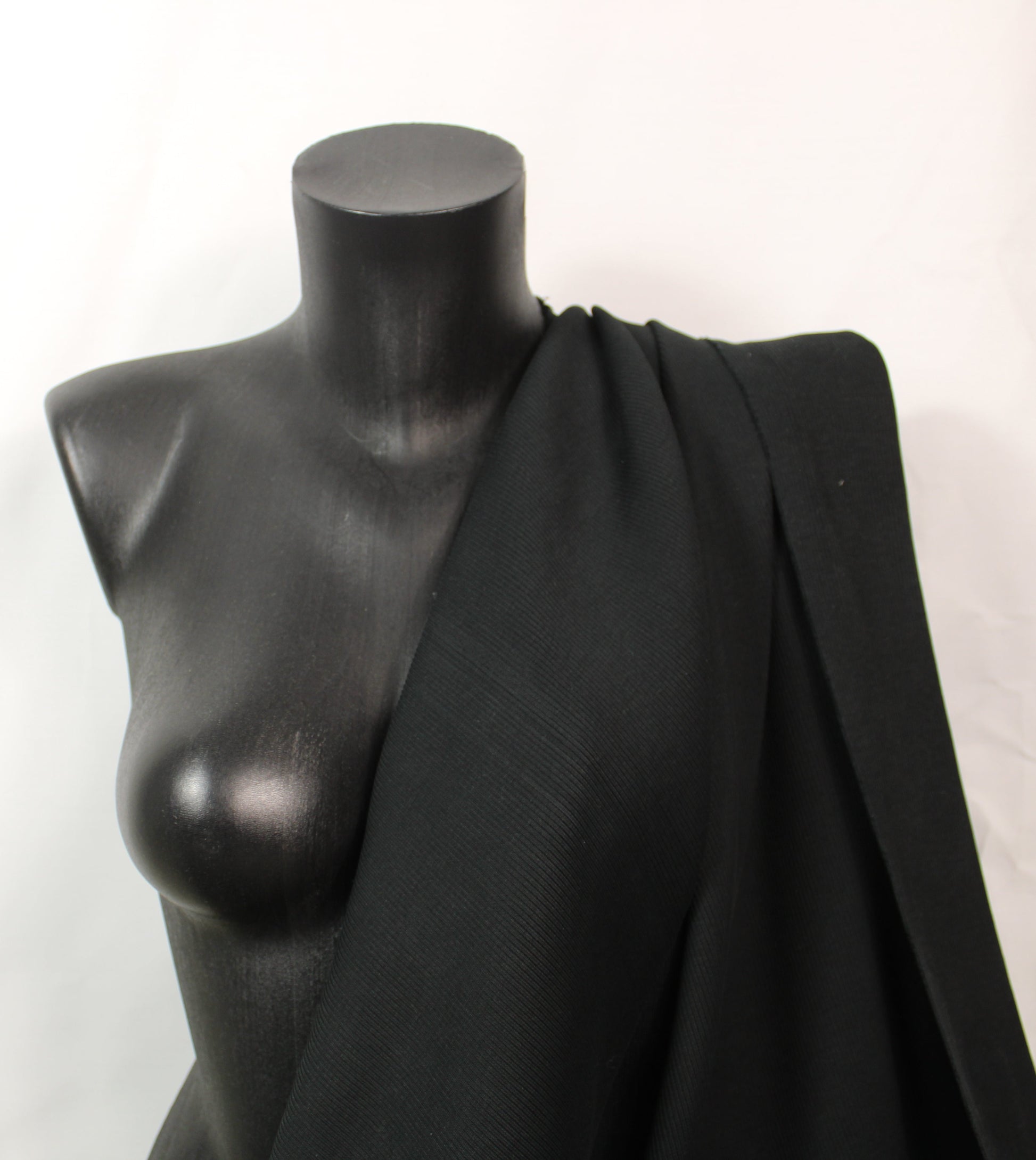 Tissu maille coton côtelé stretch - noir - photo 3/4 | So Tissus