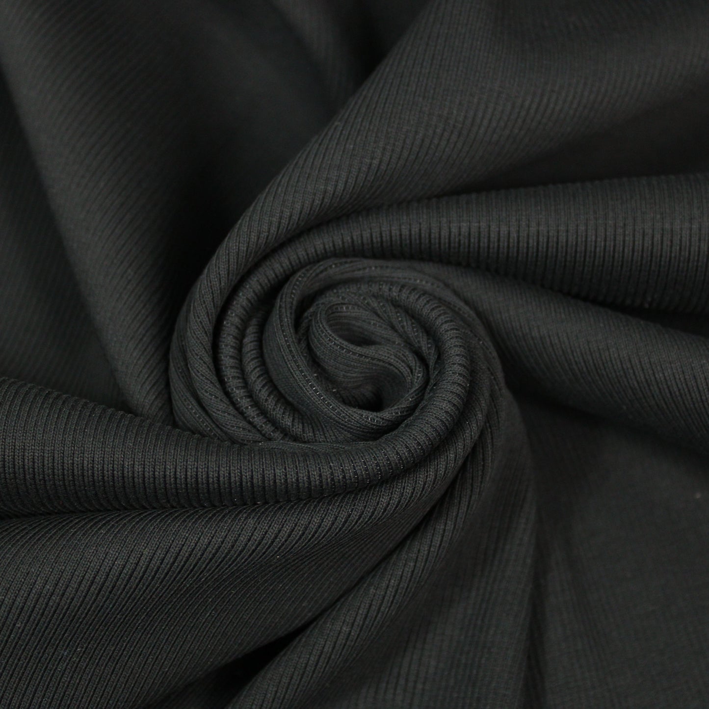 Tissu maille coton côtelé stretch - noir - photo 1/4 | So Tissus